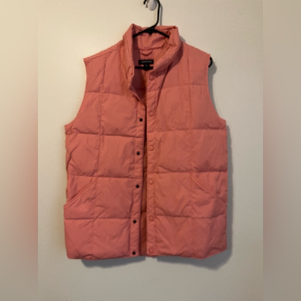 Lands' End Coral Pink Puffer Vest